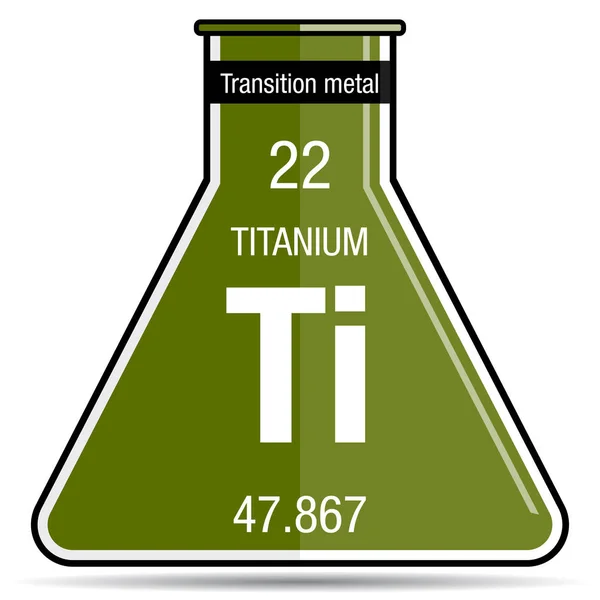 Simbol Titanium Pada Labu Kimia Unsur Nomor Tabel Periodik Elemen - Stok Vektor