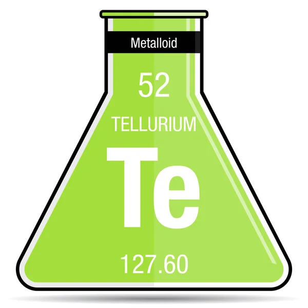 Simbol Telurium Pada Labu Kimia Unsur Nomor Tabel Periodik Elemen - Stok Vektor