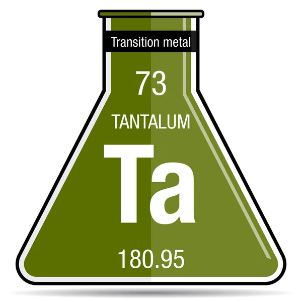 Simbol Tantalum Pada Labu Kimia Unsur Nomor Dari Tabel Periodik - Stok Vektor