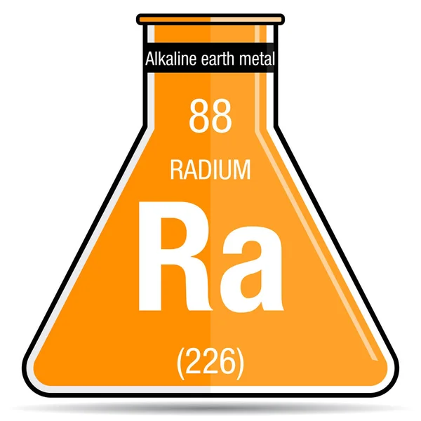 Radium Symbool Chemische Kolf Element Nummer Van Periodieke Tabel Van — Stockvector