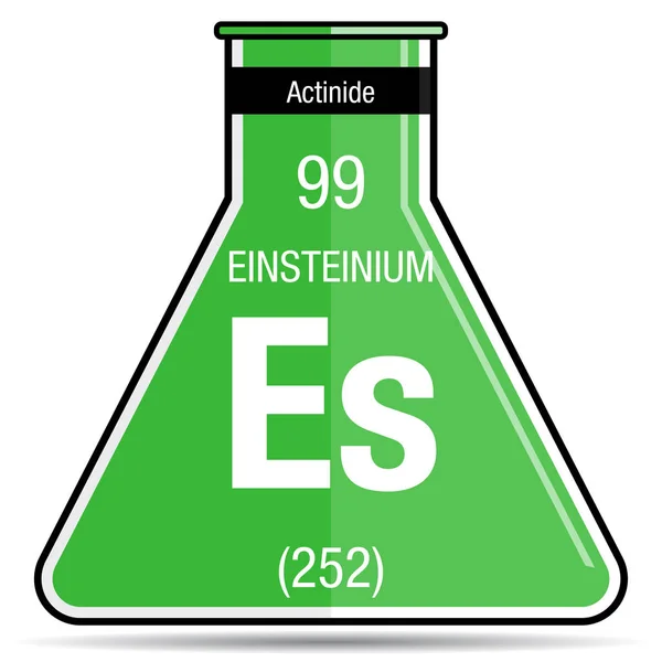 Símbolo Einsteinio Matraz Químico Elemento Número Tabla Periódica Los Elementos — Vector de stock