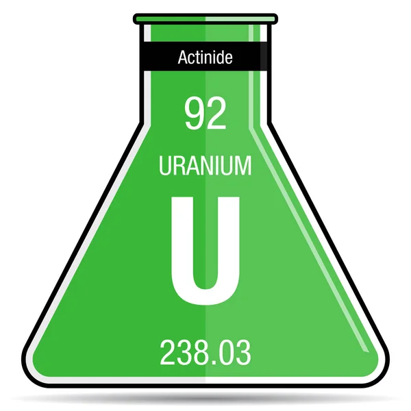 Уран Химической Колбе Элемент Периодической Таблицы Элементов Химия — стоковый вектор