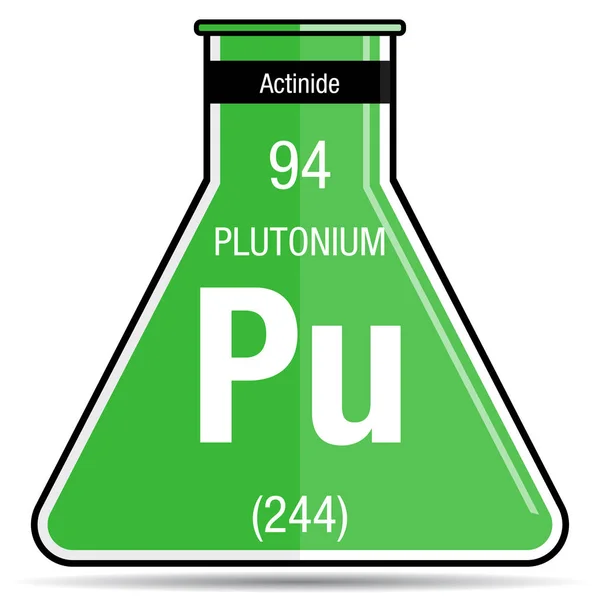 Plutonium Symbol Chemical Flask Element Number Periodic Table Elements Chemistry — Stock Vector
