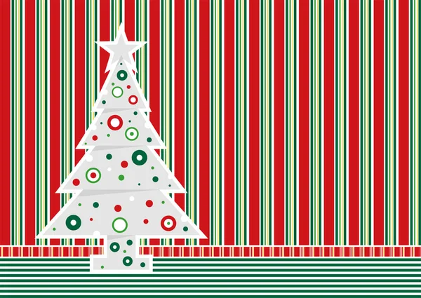 빨간색과 막대의 태피스트리와 빨간색 녹색과 원으로 삼각형으로 크리스마스 이미지 — 스톡 벡터