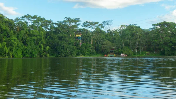 Nueva Loja Sucumbios Equador Dezembro 2019 Barcos Ancorados Cais Parque — Fotografia de Stock
