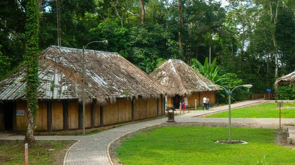 Nueva Loja Sucumbios Ecuador Δεκεμβρίου 2019 Τουρίστες Περπατούν Κοντά Στις — Φωτογραφία Αρχείου