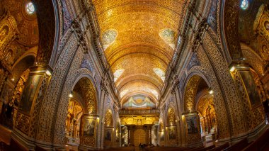 Quito, Pichincha / Ekvador - Kasım 11919: İsa Cemiyeti Kilisesi 'nin içinde, halk arasında la Compania olarak bilinen bir Cizvit kilisesidir.