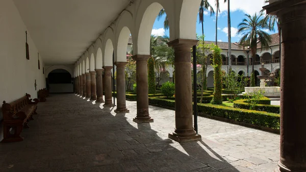 Quito Pichincha Ecuador Juli 2018 Utsikt Över Kyrkans Innergård Och — Stockfoto