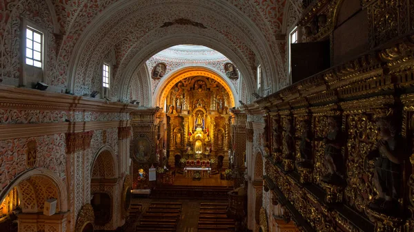 Quito Pichincha Ekwador Lipca 2018 Widok Wnętrza Kościoła Klasztoru Merced — Zdjęcie stockowe