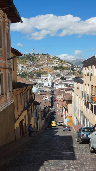 Quito Pichincha Ecuador August 2018 Passanten Auf Der Straße Garcia — Stockfoto