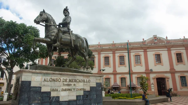 Inmaculada Concepción Loja Loja Ecuador Marzo 2019 Vista Escultura Alonso — Foto de Stock