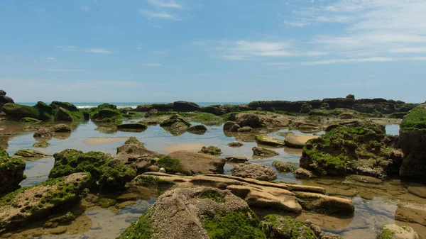 Vue Secteur Las Pocitas Sur Plage Mancora Sur Ciel Bleu — Photo