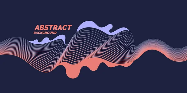 Organic forms with dynamic waves and lines on a dark background. Vector. — Stock Vector
