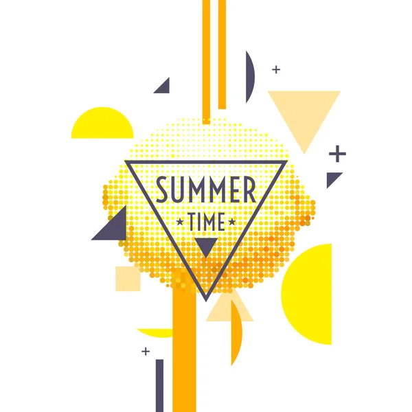 Summer time stylish poster, trendy graphics. — Stock Vector