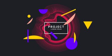 Dinamik dalgalar, çizgi ve parçacıkların oluşturduğu soyut vektör arkaplanı.