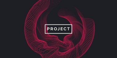 Dinamik dalgalar, çizgi ve parçacıkların oluşturduğu soyut vektör arkaplanı.