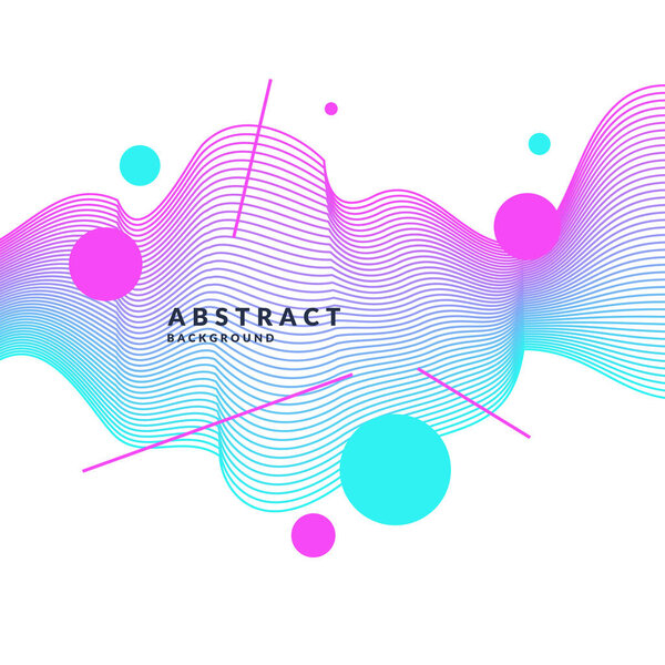 Яркий постер с динамическими волнами. Иллюстрация минимальный плоский стиль
