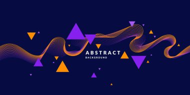 Dinamik dalgalar ile parlak poster. Resimde en az düz stil