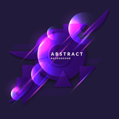 Karanlık bir arka plan üzerinde neon daire ile soyut banner.