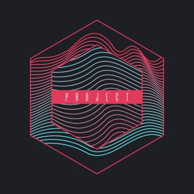 Dinamik dalgalarla soyut vektör arkaplanı.