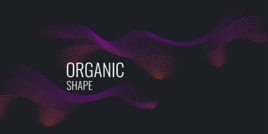 Organik formları dinamik dalgalar ve çizgili koyu arka plan üzerinde. Vektör.