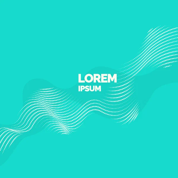 Renkli dinamik dalgalar, çizgi ve parçacıklara sahip soyut vektör arkaplanı.