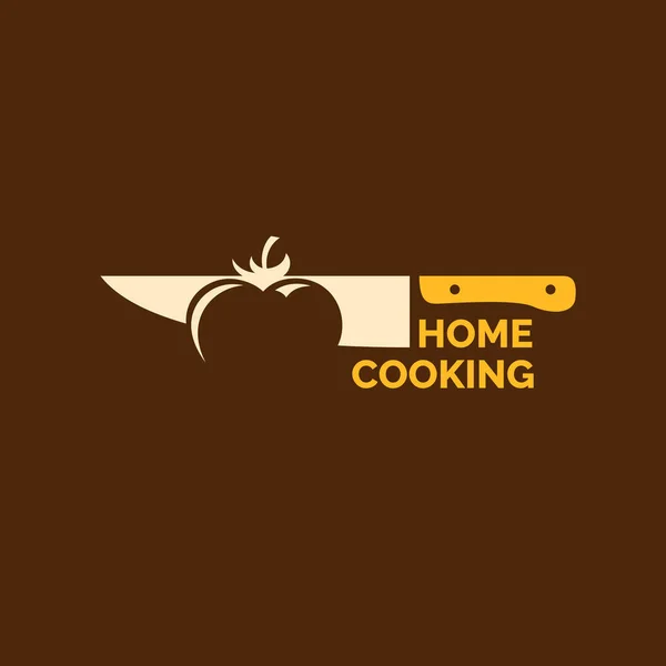 Σύγχρονη μινιμαλιστικό λογότυπο από το μαγείρεμα στο σπίτι. — Διανυσματικό Αρχείο