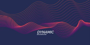 Bright poster with dynamic waves. Illustration minimal flat style clipart