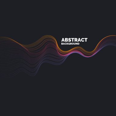 Dinamik dalgalar ile parlak poster. Resimde en az düz stil