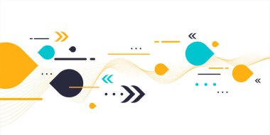 Soyut geometrik arkaplan. Düz figürlü poster..