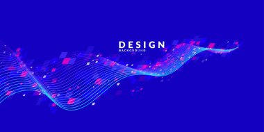 Arka plan dinamik parçacıkları ile. Vektör şablonu