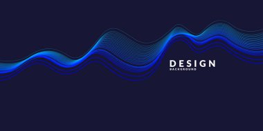 Dinamik dalgalar ile parlak poster. Resimde en az düz stil