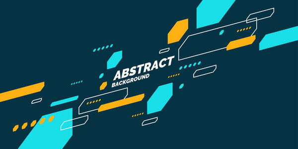 Bright poster with simple shapes. Иллюстрация минимальный плоский стиль
