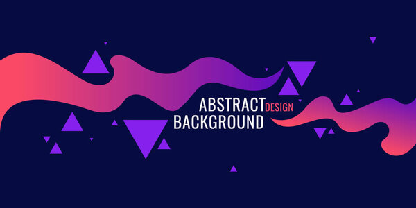 Яркий постер с динамическими волнами. Векторная иллюстрация