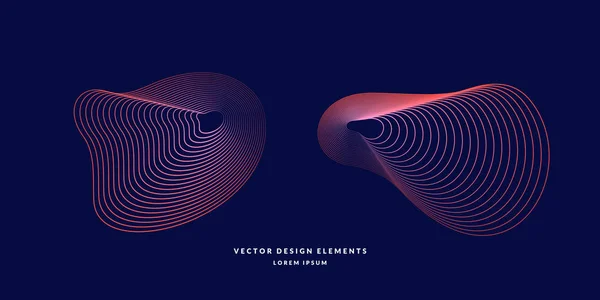 Vector abstracto elemetnt con líneas de colores. Ilustración adecuada para el diseño — Vector de stock
