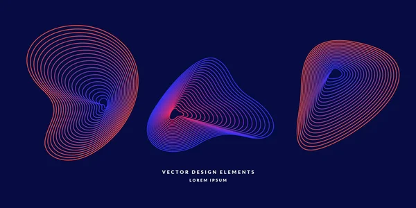 Elemen Abstrak Vektor Modern Dengan Garis Berwarna Ilustrasi Cocok Untuk - Stok Vektor