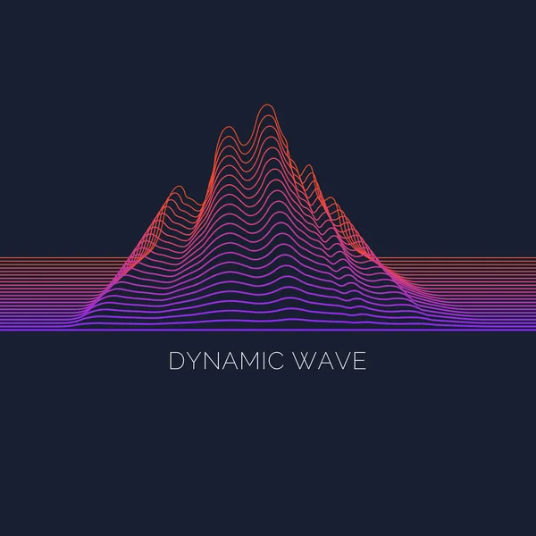 Bright poster with dynamic waves. Illustration minimal flat style — Stock Vector