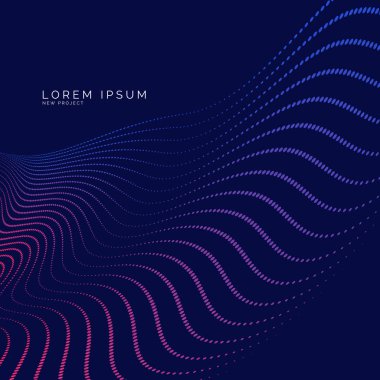 Renkli dinamik dalgalar, çizgi ve parçacıklara sahip soyut vektör arkaplanı.