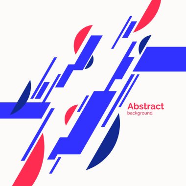 Soyut geometrik arkaplan. Düz figürlü poster..