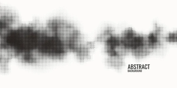 Monochrome printing raster, abstract vector halftone background. Black and white texture of dots. — Stock Vector