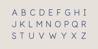 Modern alphabet font. Capital letters of the Latin alphabet. clipart