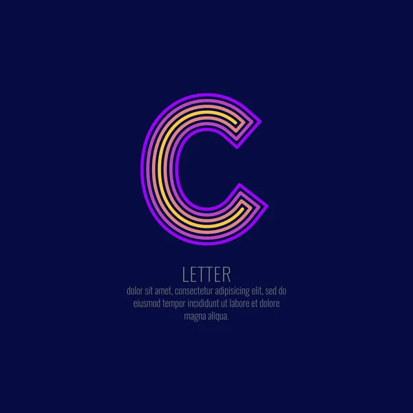 Modernes lineares Logo und unterschreibe den Buchstaben c. — Stockvektor