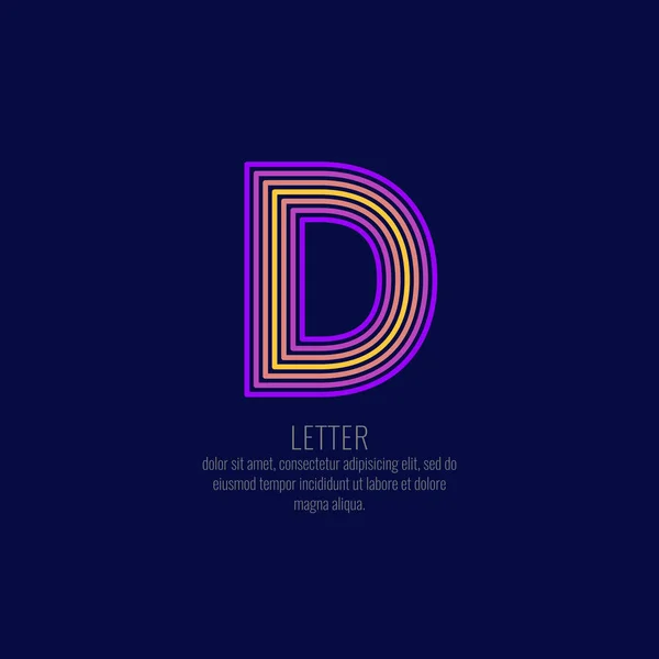 Modernes lineares Logo und unterschreibe den Buchstaben d. — Stockvektor