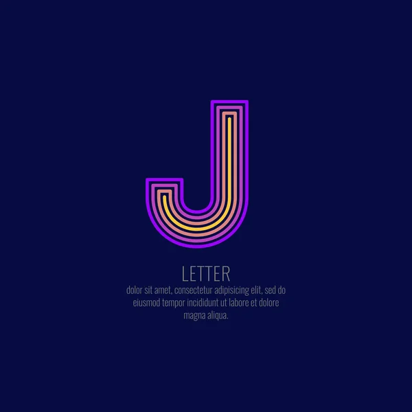 Modernes lineares Logo und unterschreibe den Buchstaben j. — Stockvektor