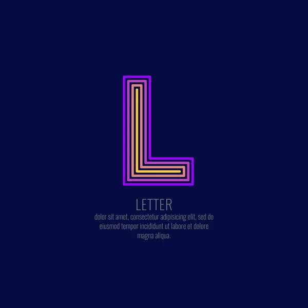Modernes lineares Logo und unterschreibe den Buchstaben l. — Stockvektor