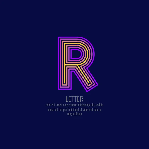 Modernes lineares Logo und unterschreibe den Buchstaben r. — Stockvektor