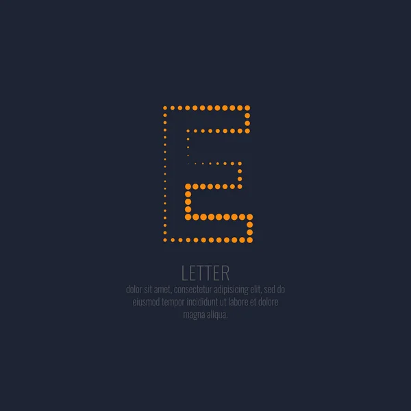 Moderna prickade bokstaven E av det latinska alfabetet. — Stock vektor