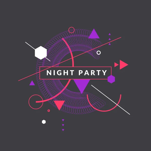 Fondo geométrico de arte abstracto de moda con estilo plano y minimalista. Vector noche partido cartel — Vector de stock