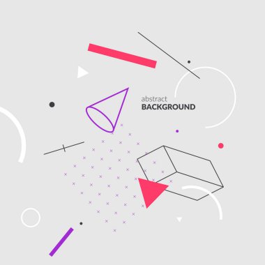 Popüler sanat geometrik arka plan düz, minimalist Memphis tarzı ile. Vektör poster