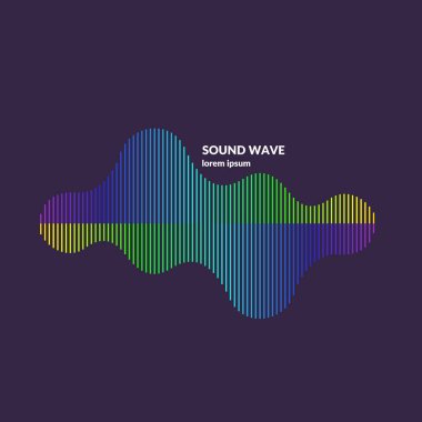 Ses dalgası dengeleyici. Koyu arkaplanda vektör illüstrasyonu